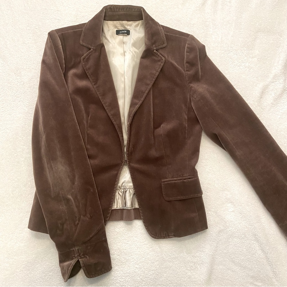 J. Crew velour brown blazer